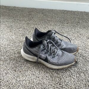 Nike Gray and Black Athletic Shoes with Mesh Upper
